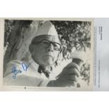 George Burns signed 10x8 inches black and white vintage promo photo signed in blue felt ink across