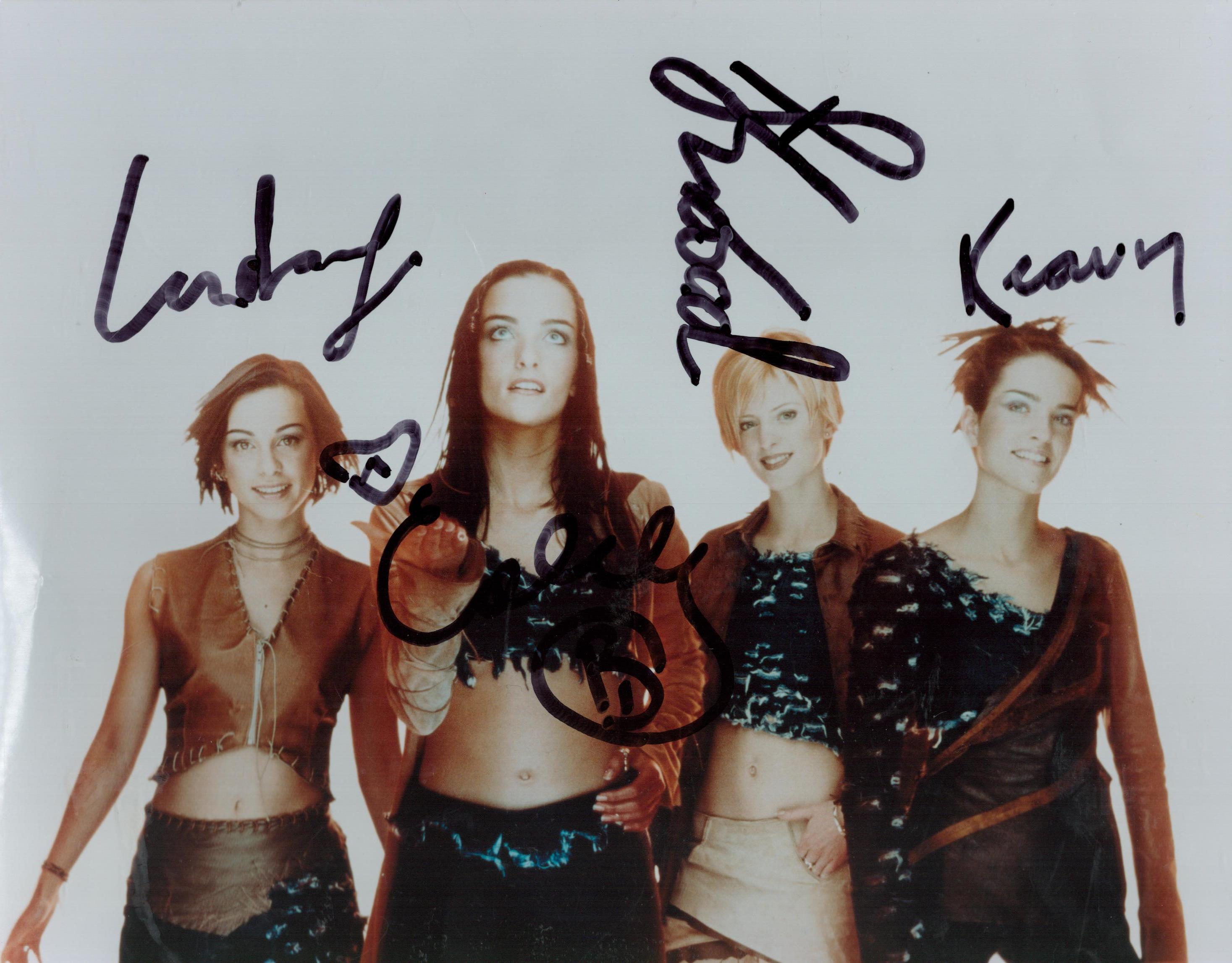 B*Witched signed 10x8 multi signed colour photo signatures include all four group member of the