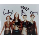 B*Witched signed 10x8 multi signed colour photo signatures include all four group member of the