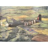 Mustang MK 1 AG633 Eileen of NO 2 Squadron 1942-1943 poster. 25x34IN. wear and tear around edges