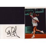 Steffi Graf Signed Card With Tennis Photo. Good condition. All autographed items come with a