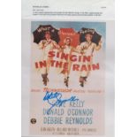 Debbie Reynolds signed 10x8 inches Singing in the Rain promo photo. Mary Frances Debbie Reynolds (