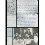 Great Historical Sport Collection of 15 Signatures on Letters and Signature Cards. Great Live
