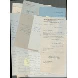 Fantastic TV and Entertainment Collection of 15 Signed Letters, Some TLS, Some ALS, Some Signature