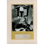 Luise Rainer 17x11 overall mounted signature piece includes signed album page and vintage black