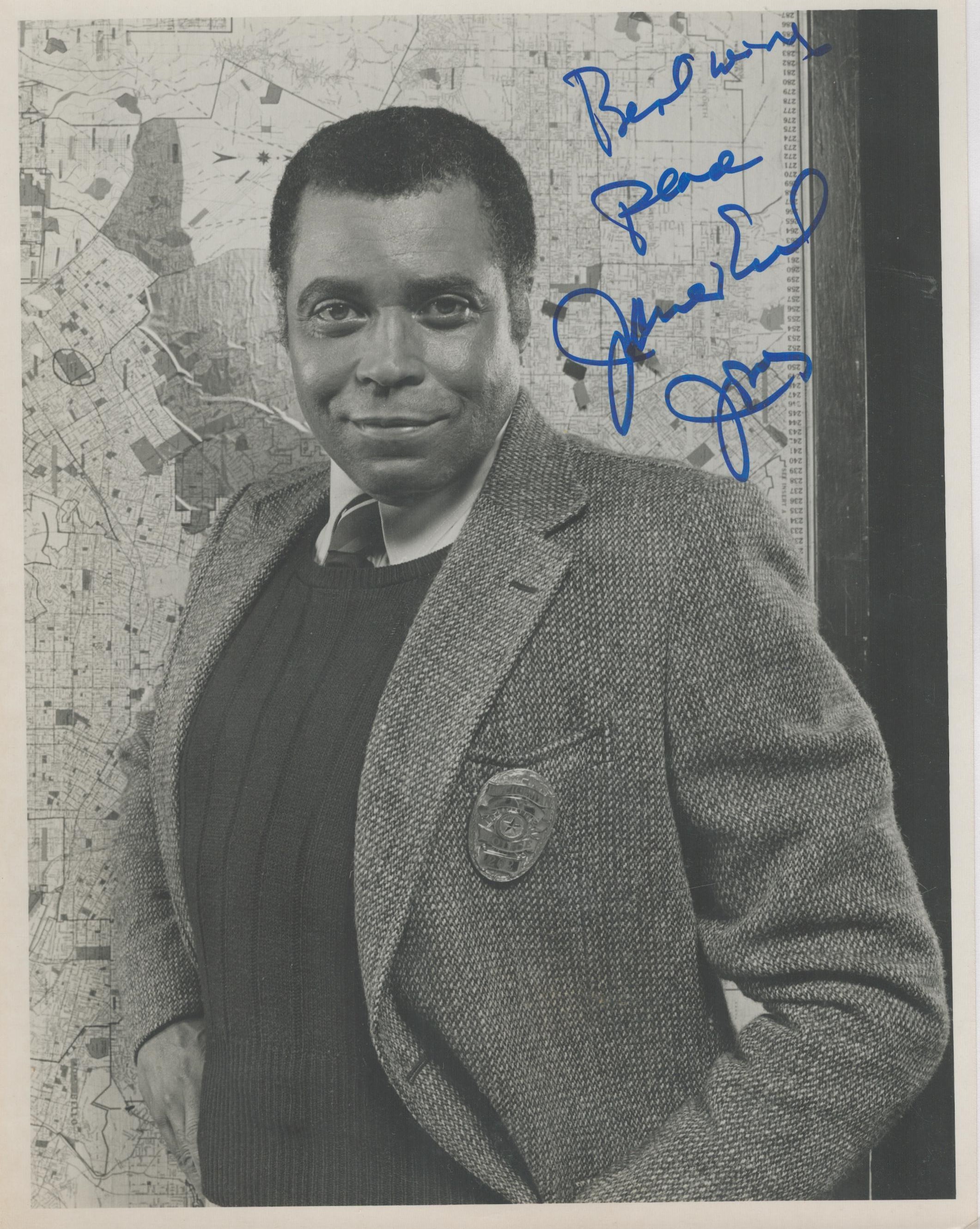 James Earl Jones signed 10x8 black and white vintage photo inscribed in blue felt ink best wishes