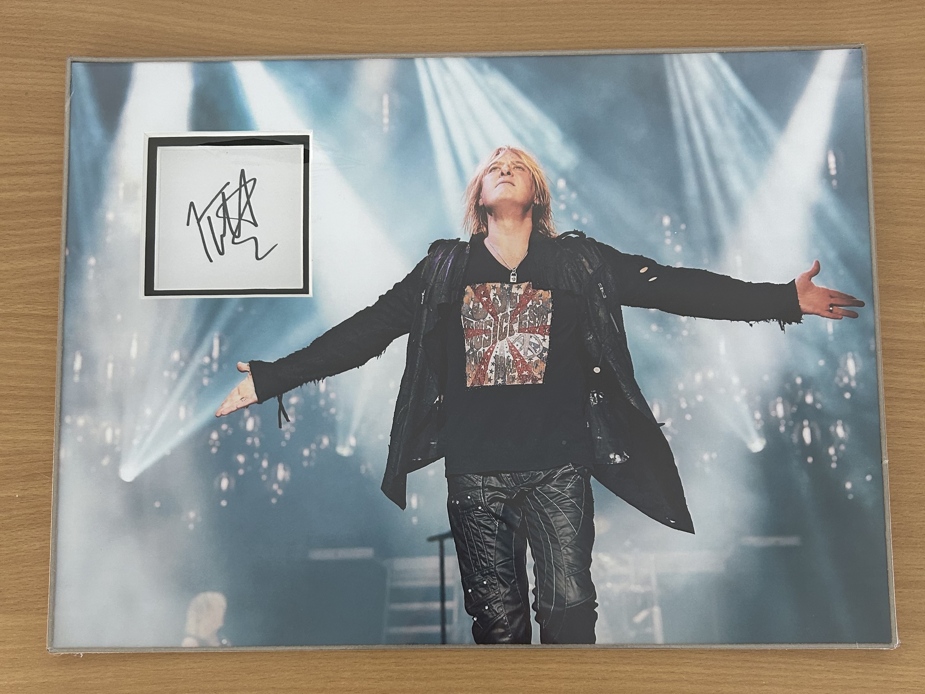 Joe Elliott 16x12 overall mounted signature includes signed album page and a stunning image of the