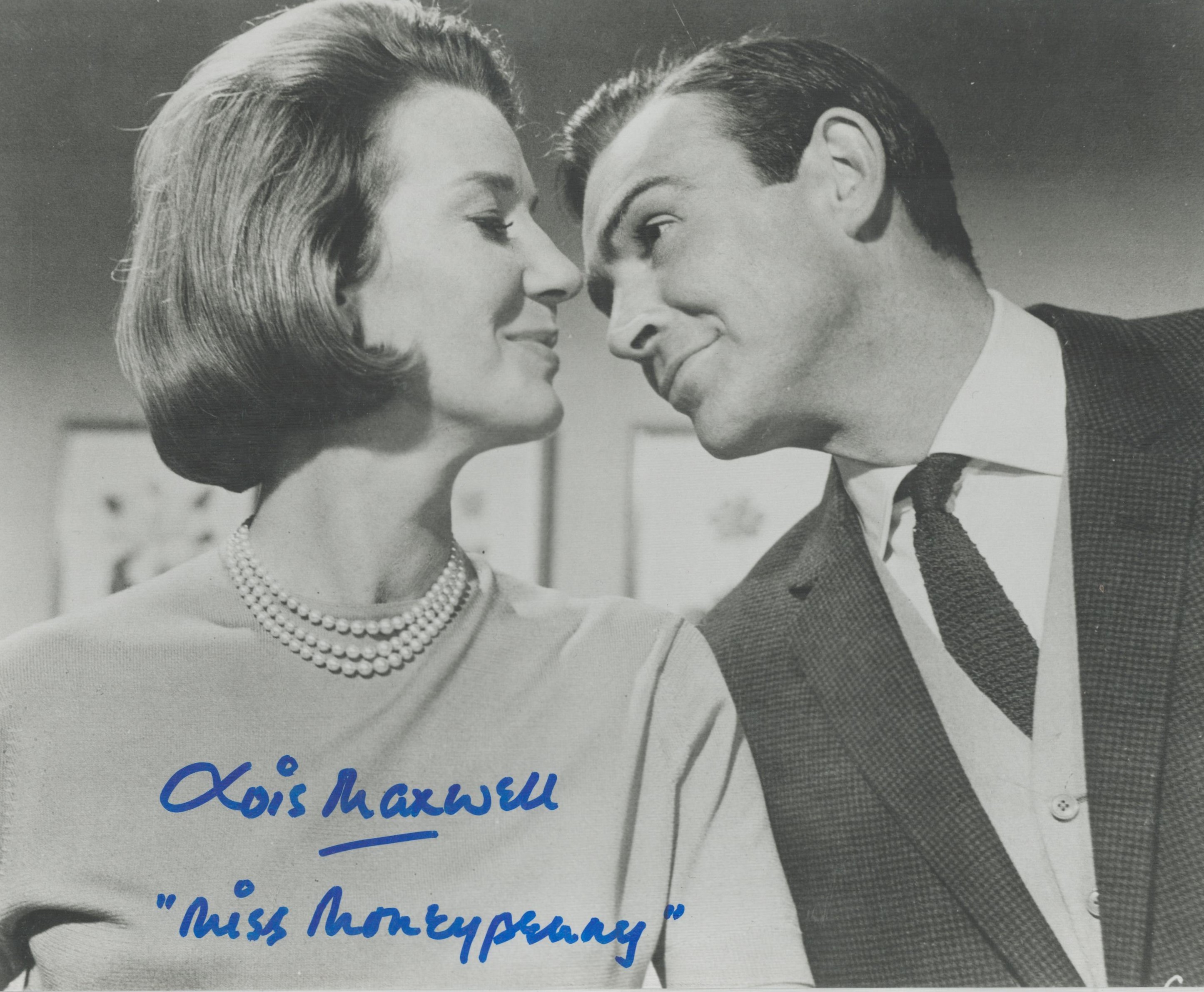 Lois Maxwell signed James Bond 10x8 black and white photo. Inscribed Lois Maxwell "Miss Moneypenny