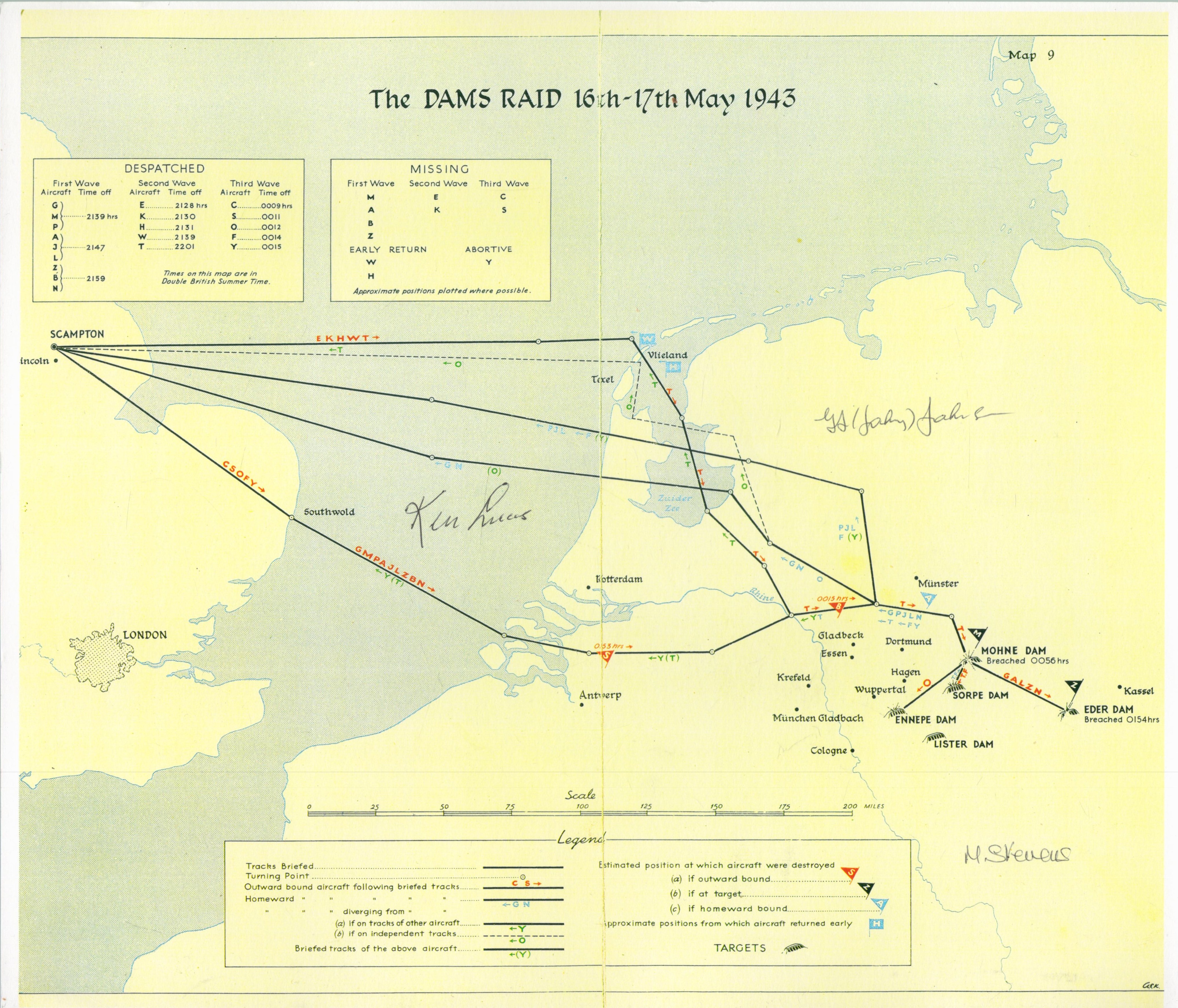 WW2 RAF 3 Dambuster, 617 Sqn veterans Geo 'Johnny' Johnson, Ken Lucas and Maureen Stevens Signed