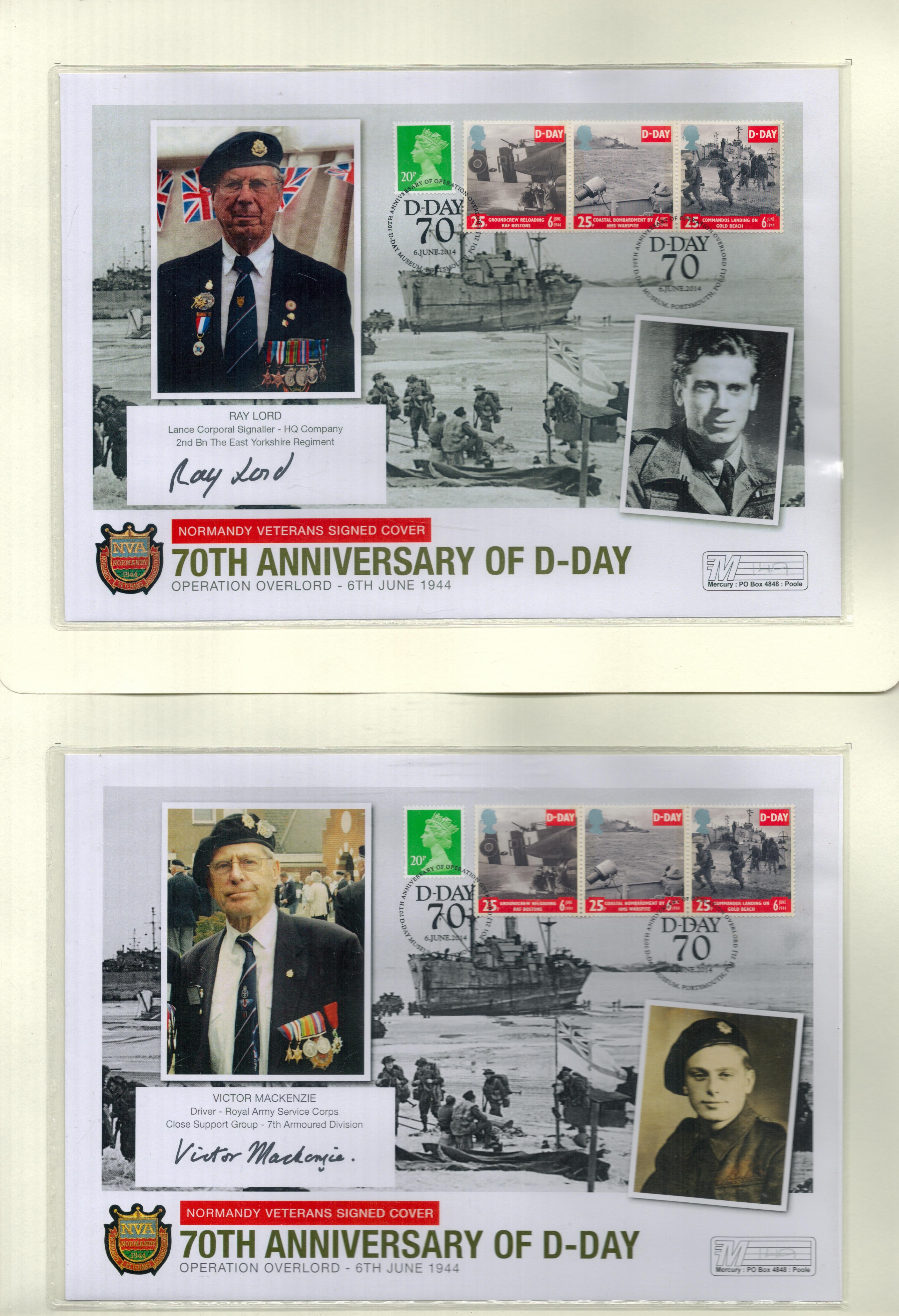 WW2. 12 Normandy Veterans Signed 70th Anniversary of D-Day Westminster FDC's Housed in a Ring Binder - Image 2 of 3