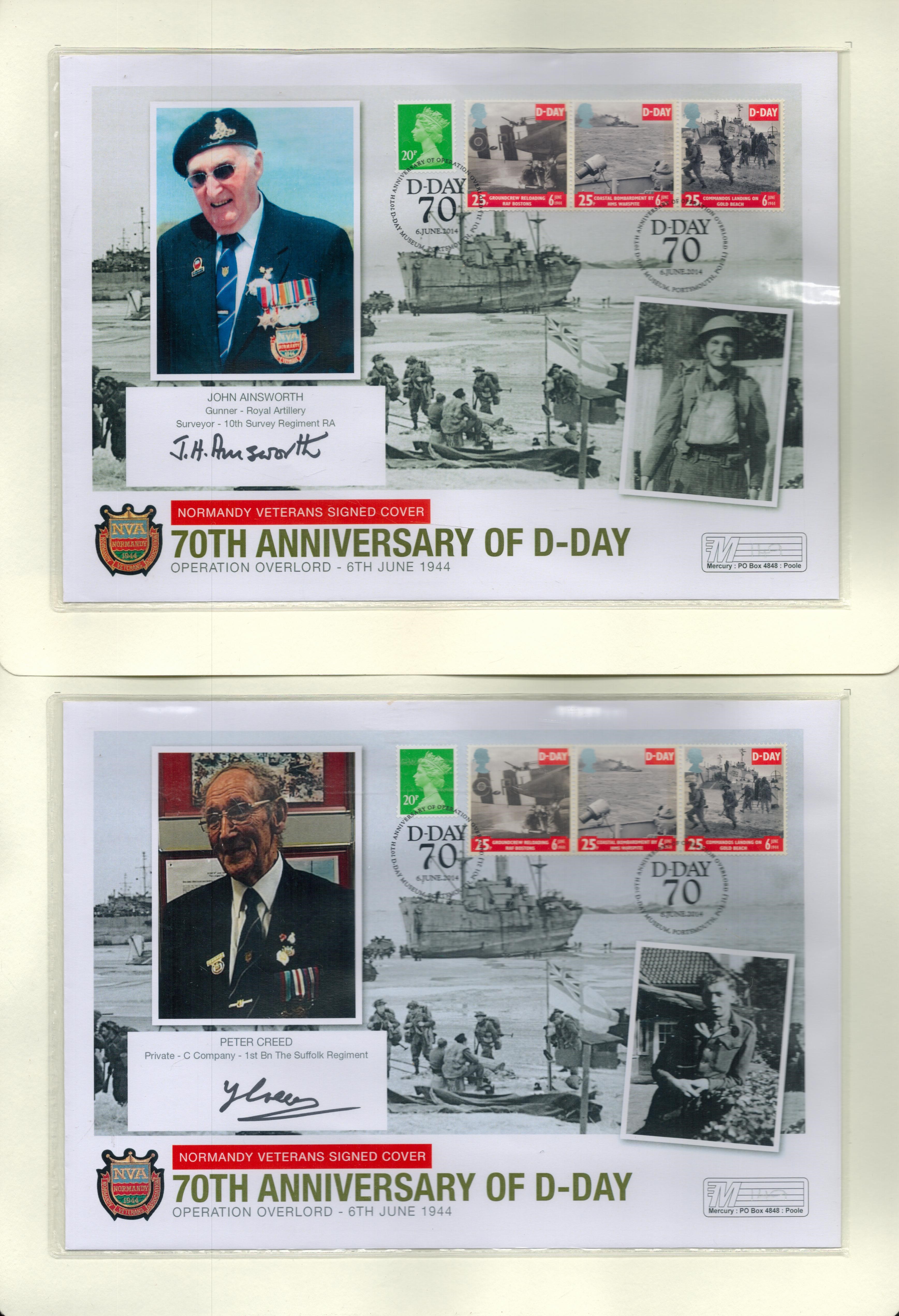 WW2. 12 Normandy Veterans Signed 70th Anniversary of D-Day Westminster FDC's Housed in a Ring Binder - Image 3 of 3