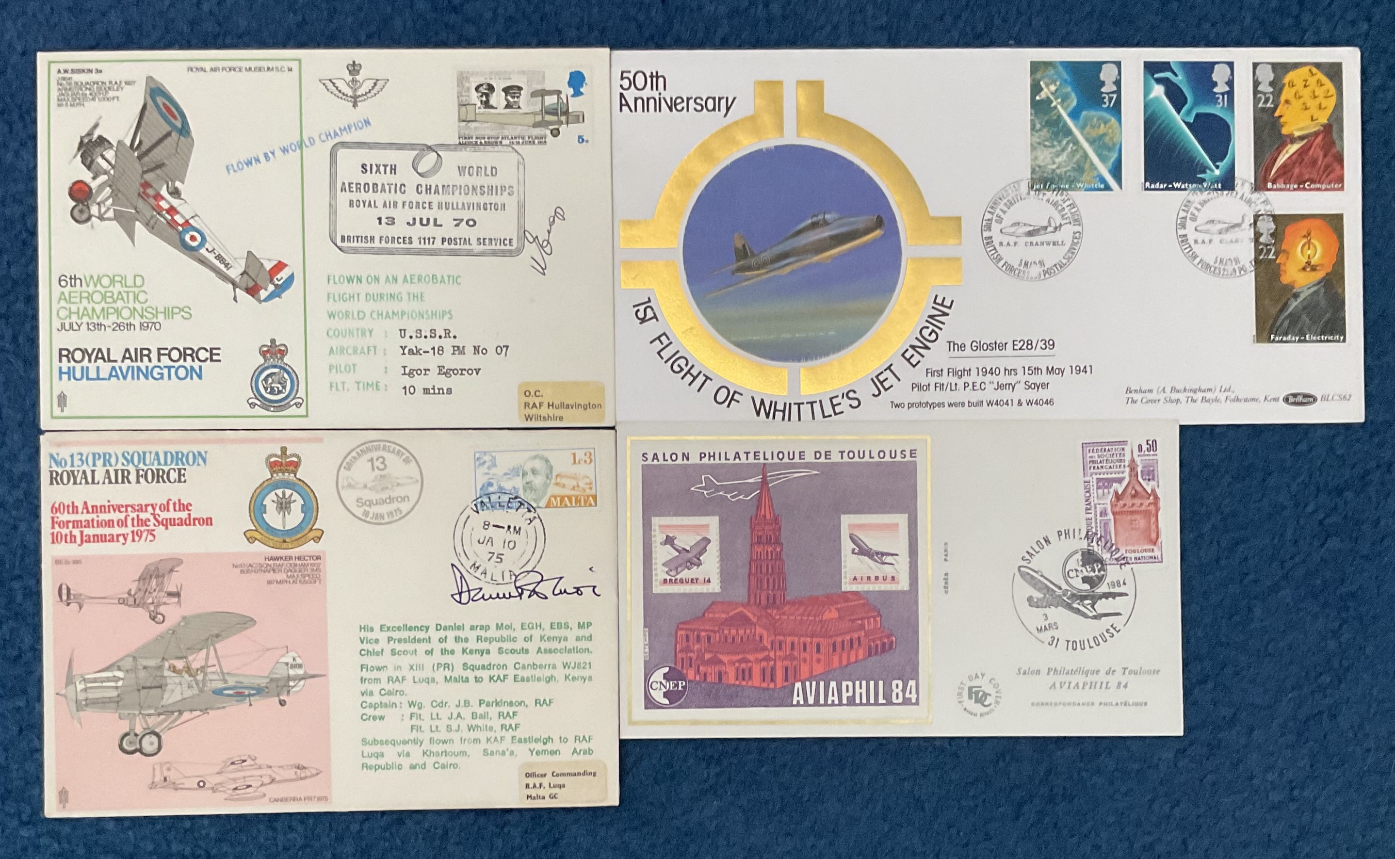 RAF And Aviation Collection of 4 First Day Covers, 2 Are Signed. Royal Air Force Museum cover