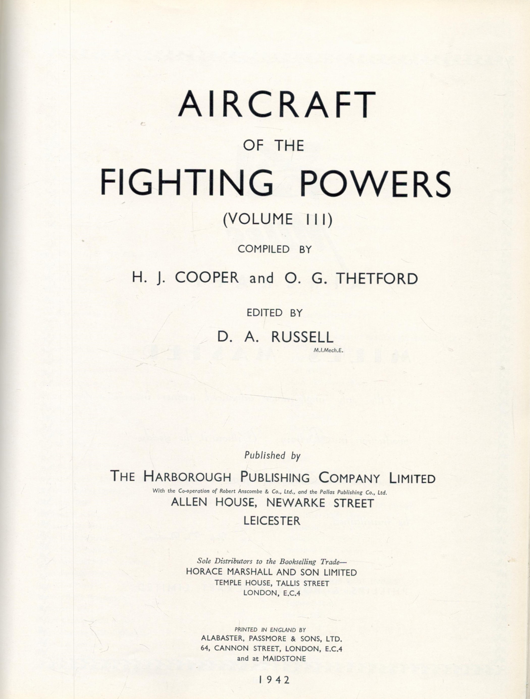 Aircraft of the Fighting Powers vols 1, 2 and 3 compiled by H J Cooper and O G Thetford 1942 First - Image 4 of 4