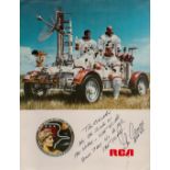 Gene Cernan signed Apollo XVII RCA colour magazine page inscribed The Children Are the Future of the