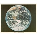 Gene Cernan signed NASA Apollo 17 10x8 colour photo of the View from Earth. Eugene Andrew Cernan (