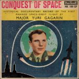 Conquest of Space 45rpm Vinyl record historical documentary record of the first manned space orbit