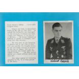 Major Richard Leppla (1914 1988) signed 5x3 black and white photo. Richard Leppla (9 June 1914 - 4
