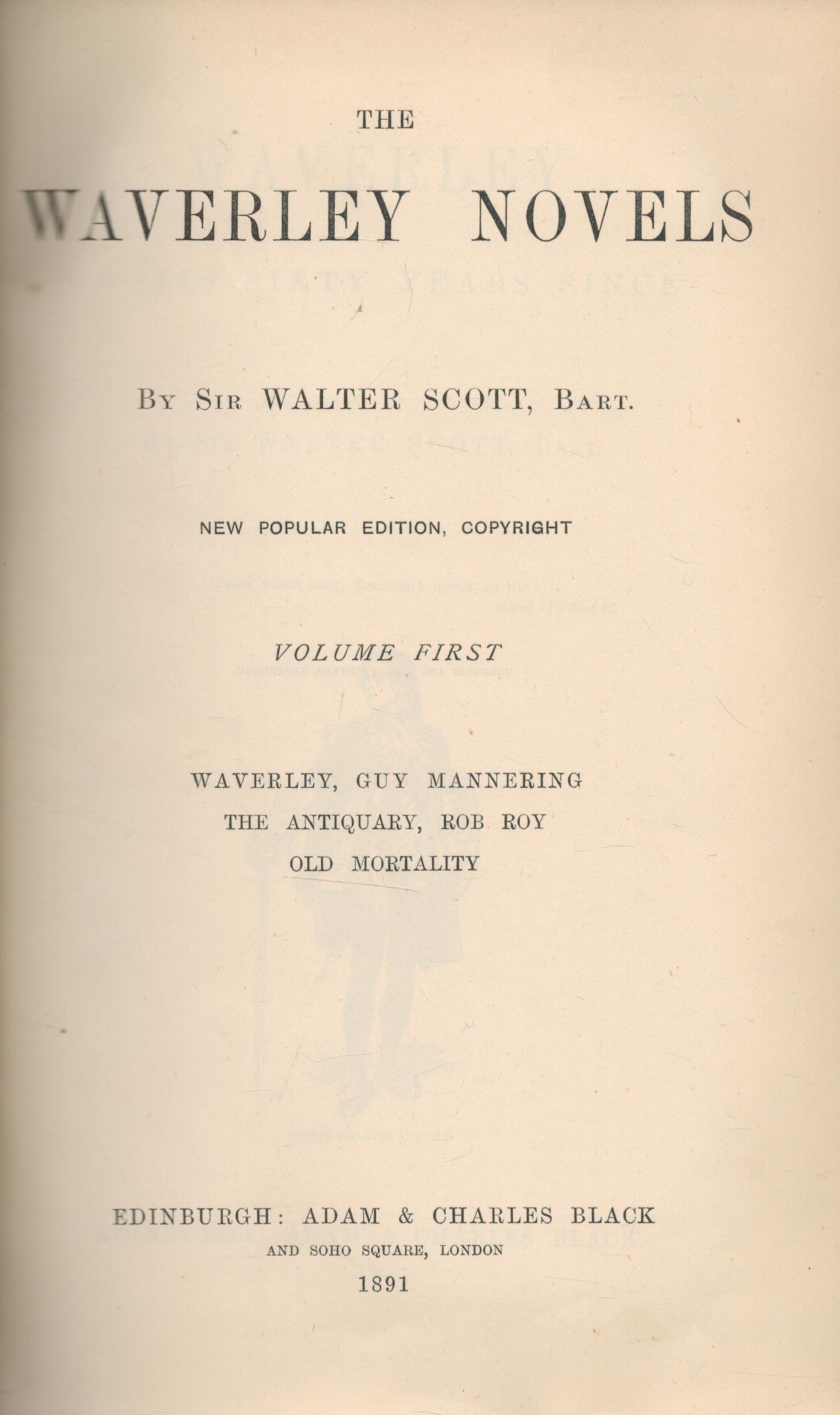 The Waverley Novels vol 1 by Sir Walter Scott 1891 New Popular Edition Hardback Book with 869 - Image 2 of 4