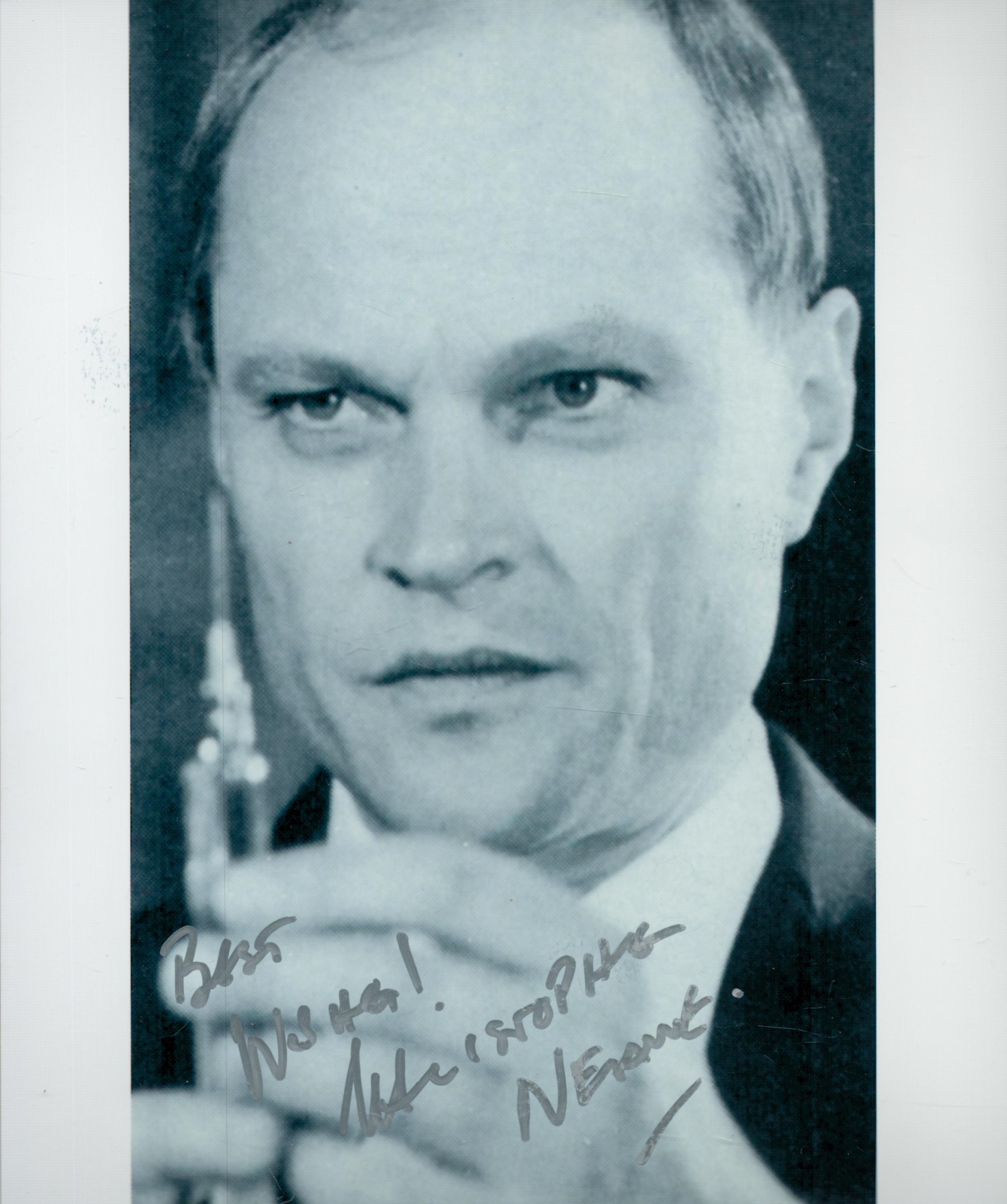 Actor, Christopher Neame signed 10x8 black and white photograph pictured during his role as Fallon