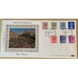 1985 Benham Machin New Definitives silk official FDC D3, 3 1/2p to 31p values Windsor postmark. Good