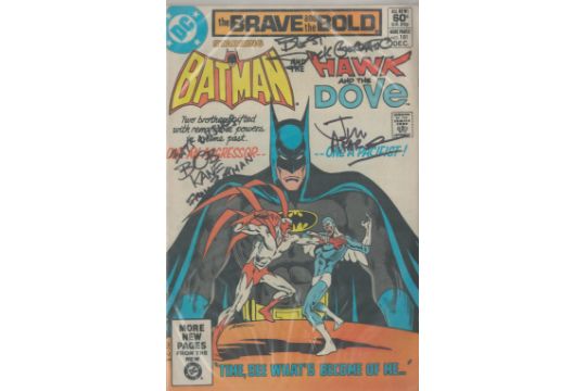 DC Comic Batman and the Hawk and the Dove multi signed by Bob Kane, Dick  Giordano