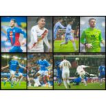 Football collection of 7 signed 12x8 inch photos. Signatures such as Joel Ward, Jack Butland,