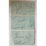 Everton FC Collection of 3 Multi Signed Autograph Album Pages. Signatures include Paul Gascoigne,