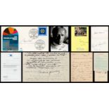 Historical Collection of 7 Signed Items. Signatures include Jacques Santer signed FDC, Ernest