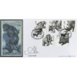 Dr Alice Roberts signed Neanderthal Man Benham FDC double PM Ice Age Animals, Alrewas, Burton on