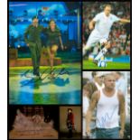 TV/Entertainment collection of 5 signed photos. Signatures from Paddy McGuinness, Tobias Menzies,