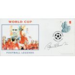 Football. Bobby Charlton Signed World Cup Football Legends FDC With British Stamp and 21 May 2002