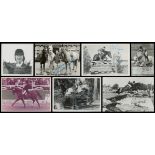 Show jumping, a collection of 7 signed (one dedicated) vintage photos of riders from the 1950's 70'