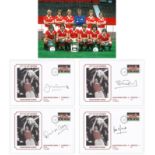 Football Autographed Man United 1977: Lot Of Superbly Produced Modern Commemorative Covers Depicting