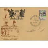 FDC Signed Mike Brearley. Centenary of The Cricket England v. Australia. Single Post Marked Dated