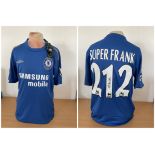 Football Frank Lampard signed Chelsea replica home football shirt size medium. Good condition.