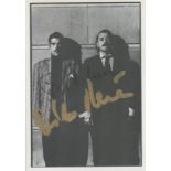 Yello signed 6x4 inches black and white promo photo signature include Boris Blank and Dieter