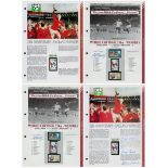 Football Collection of 4 Pages Consisting of 1966 World Cup Winners Signatories. Includes the