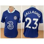 Football Conor Gallagher signed Chelsea replica home football shirt size medium. Good condition.