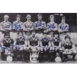 Football Autographed Man United 1977 : B/W Cutting Removed From An Old Footy Annual / Programme,