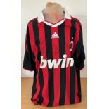 Football. Alexandre Pato Signed AC Milan Home Replica Jersey Size 2XL (UK). Not Match Worn. Signed