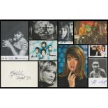 Music collection of 10 Autographs on Photos, Postcards Signature Cards and Promo Cards. Includes the
