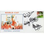 Football. Ray Wilson, Nobby Stiles and Alan Ball Signed World Cup Football Legends FDC With IOM