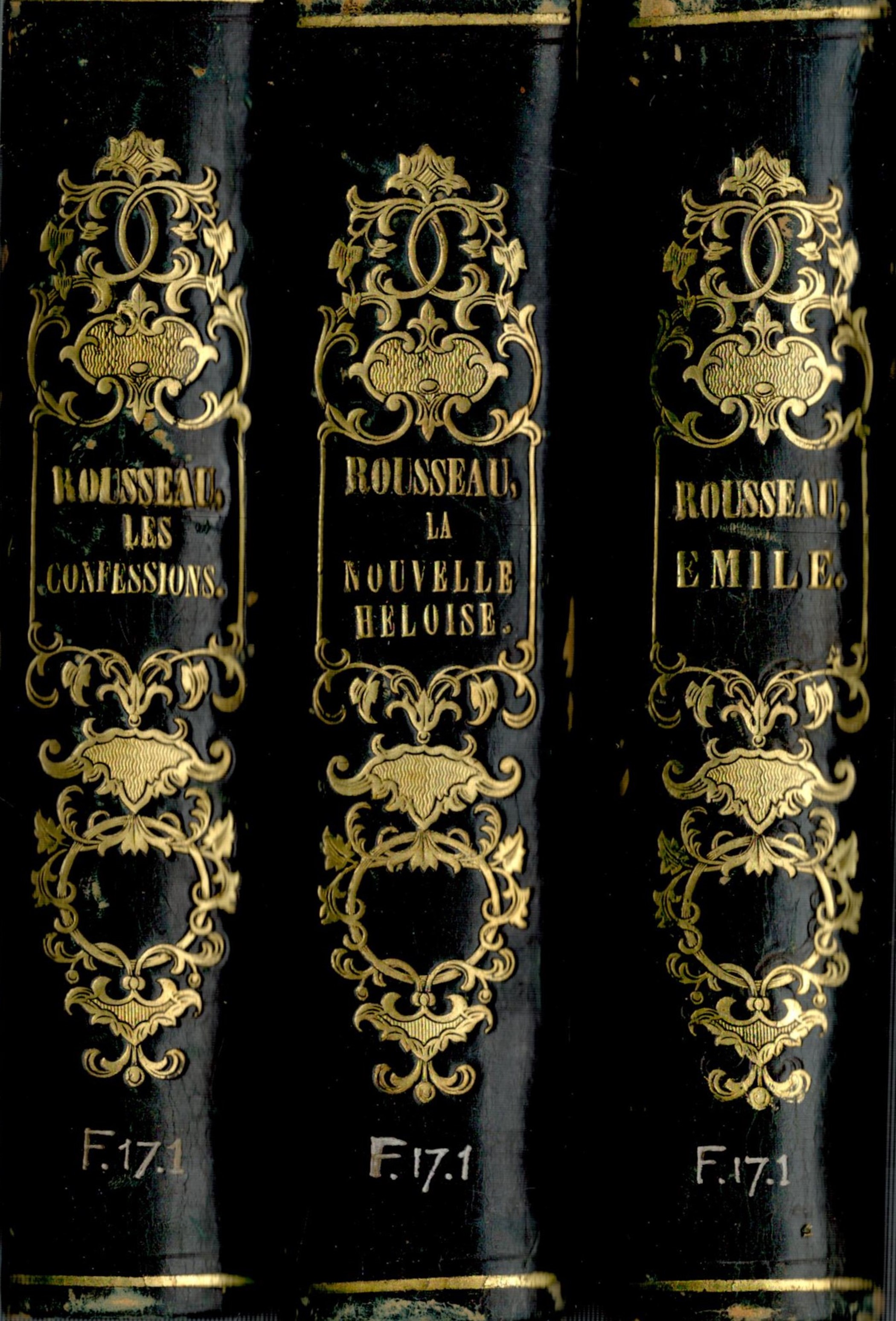 Three volumes offered as one lot. No. 1 - Les Confessions de J.J. Rousseau. 1844. 622 pages. No. 2 -