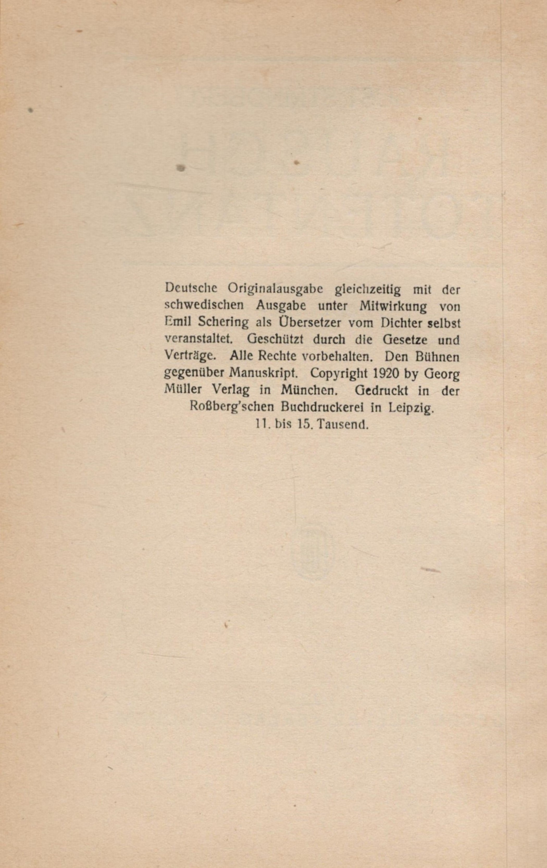 August Strindberg. Rausch Totentanz Verdeutscht. Von Emil Schering. Published by Georg M?ller - Image 3 of 3