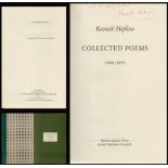 Kenneth Hopkins Collected Poems 1966-1977. Published by Warren Press House, Norfolk. Inscribed on