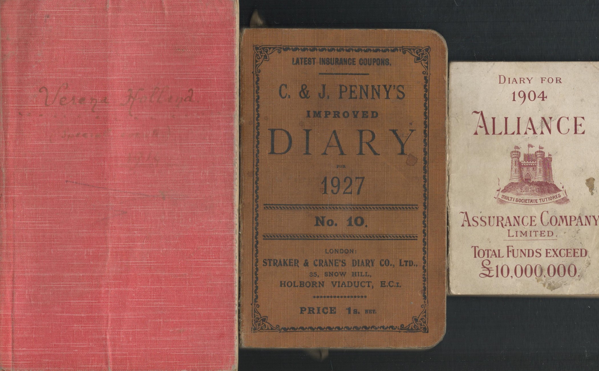 This lot contains 5 items Item 1- Diary for 1904 alliance Assurance Co Ltd. 3" x 4¼". A small - Image 2 of 2