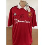 Football Tyrell Malacia signed Manchester United replica home shirt size 2xl. Tyrell Johannes Chicco