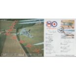 Red Arrows rare 1998 complete Team Leaders signed 80th ann RAF cover. Good condition. All autographs