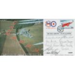 Red Arrows rare 1998 complete Team signed 80th ann RAF cover. Good condition. All autographs are