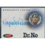 Marguerite Lewars signed 4x3 inches James Bond Dr No laminated card. Good Condition. All